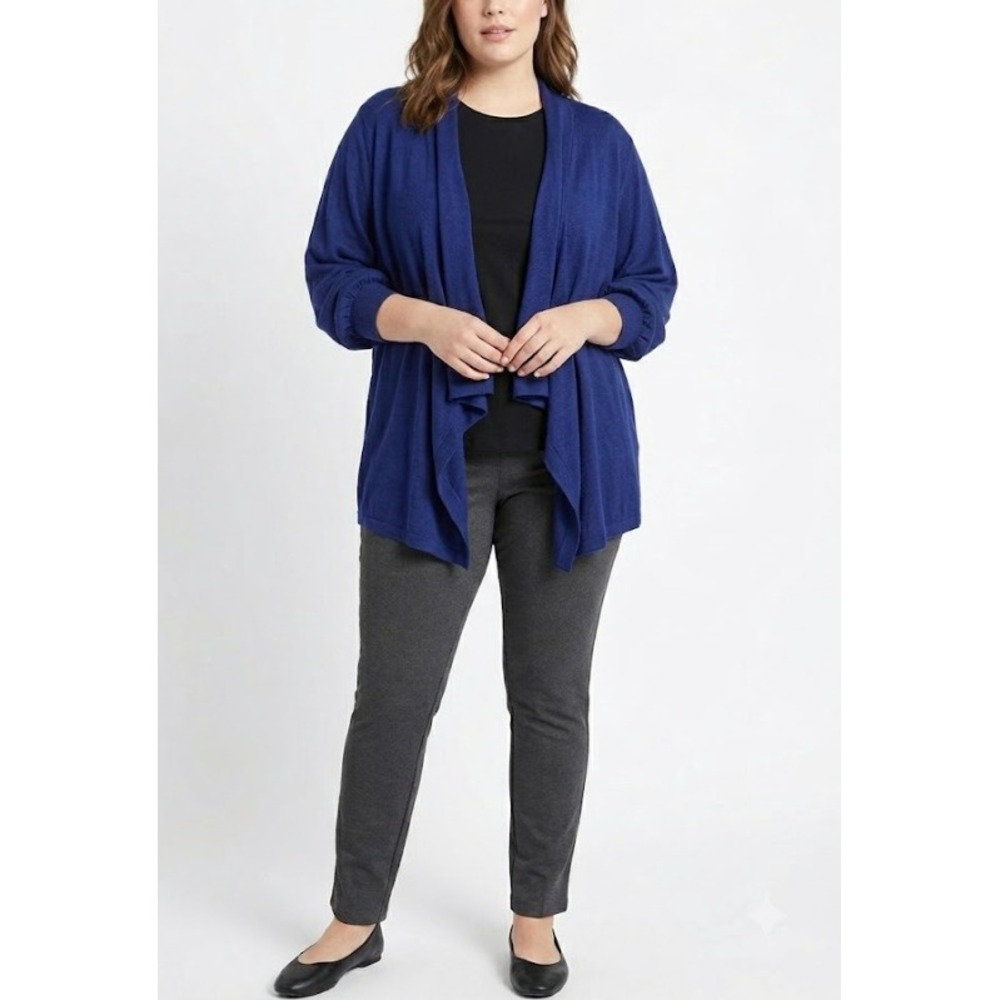New Lane Bryant Cardigan Knit Jacket size 22/24 Open Front Draped Lightweight‎